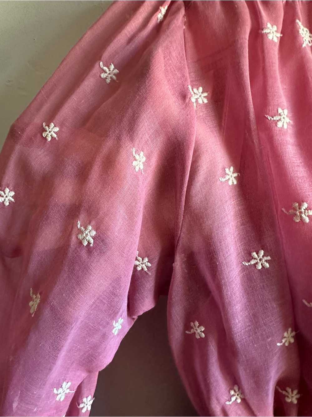 Vintage Pink Prairie Cottagecore Midi Dress NWT Romantic Floral Embroidered USA - Picture 14 of 15